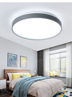 Arisha Minimalist Round Metal/ Flush Mount Ceiling Light, White/Coffee/Grey/Gold