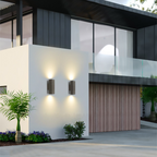 Ray Minimalist Cement Square Outdoor Wall Lamp, White