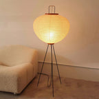 Renée Minimalist Tripod Lantern Paper Floor Lamp, White
