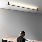 Arisha Minimalist Linear Flush Mount Ceiling Light, Black, Hallway