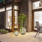 Ray Modern Globe Solar/Rechargeable Outdoor Floor Lamp, Black