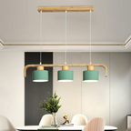 Valentina Pendant Light Cylinder Nordic, Bamboo, White/Green/Gray, Bedroom