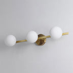 Valentina Retro Globe Linear Metal/Glass Wall Lamp, Gold, Bathroom