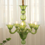 Silva   Chandelier Retro Glass  Yellow&Green&Clear