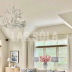 Silva Rustic Antler Metal/Resin Chandelier White Dining Room
