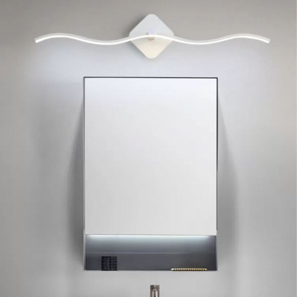 Arisha Minimalist Wave Linear Metal Wall Lamp, Black/White