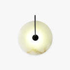 Arisha Round Bedside Wall Light, Artificial Marble, Gold & Black