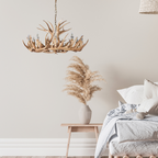 Silva Retro Deer Antlers Candle light Horn Resin Chandelier