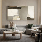 Earthy Organic Block Painting Horizontal Wabi-Sabi
