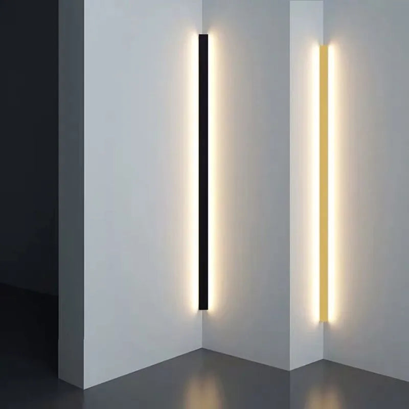 Gravo Minimalist Linear Metal/ Wall Lamp, Gold/Black/White