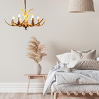 Silva Retro Deer Antlers Candle light Horn Resin Chandelier