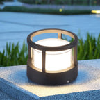 Zyra Modern Metal Cylindrical Outdoor Bollard Light, Black