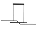 Arisha Parallel Fold Linear Pendant Light, Black/Gold, Living Room