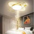 Arisha Simple Design Circle LED Flush Mount Ceiling Light, Black/Gold