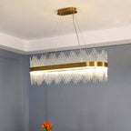 Kristy Modern Round/Rectangular Chain Chandelier, Gold