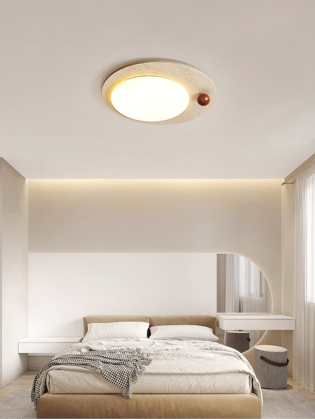 Circular Travertine  Ceiling Light