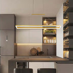 Gloen Modern Rectangular Hanging Pendant Light, Gold/Coffee
