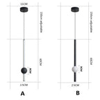 Arisha Minimalist Linear Globe Glass Pendant Light, Bedroom