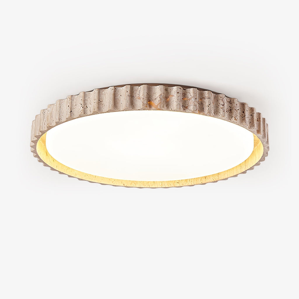 Ornorus Fluted Ring Travertine Ceiling Light