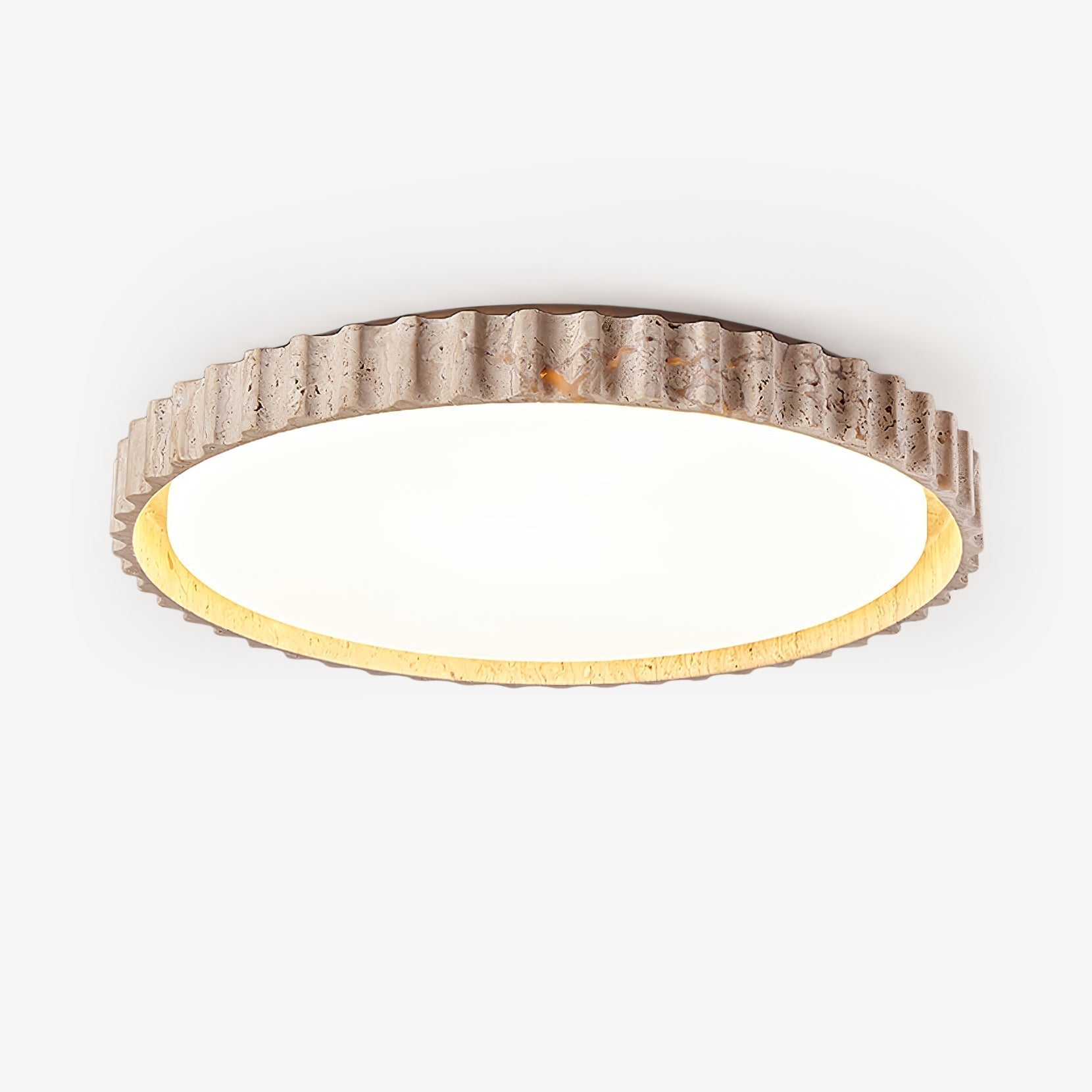 Ornorus Fluted Ring Travertine Ceiling Light