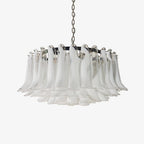 Aurora Chandelier White Murano Glass Petal D78cm
