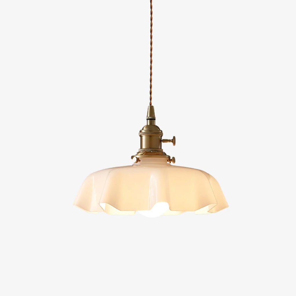 Civen Farmhouse Ruffled Pendant Light