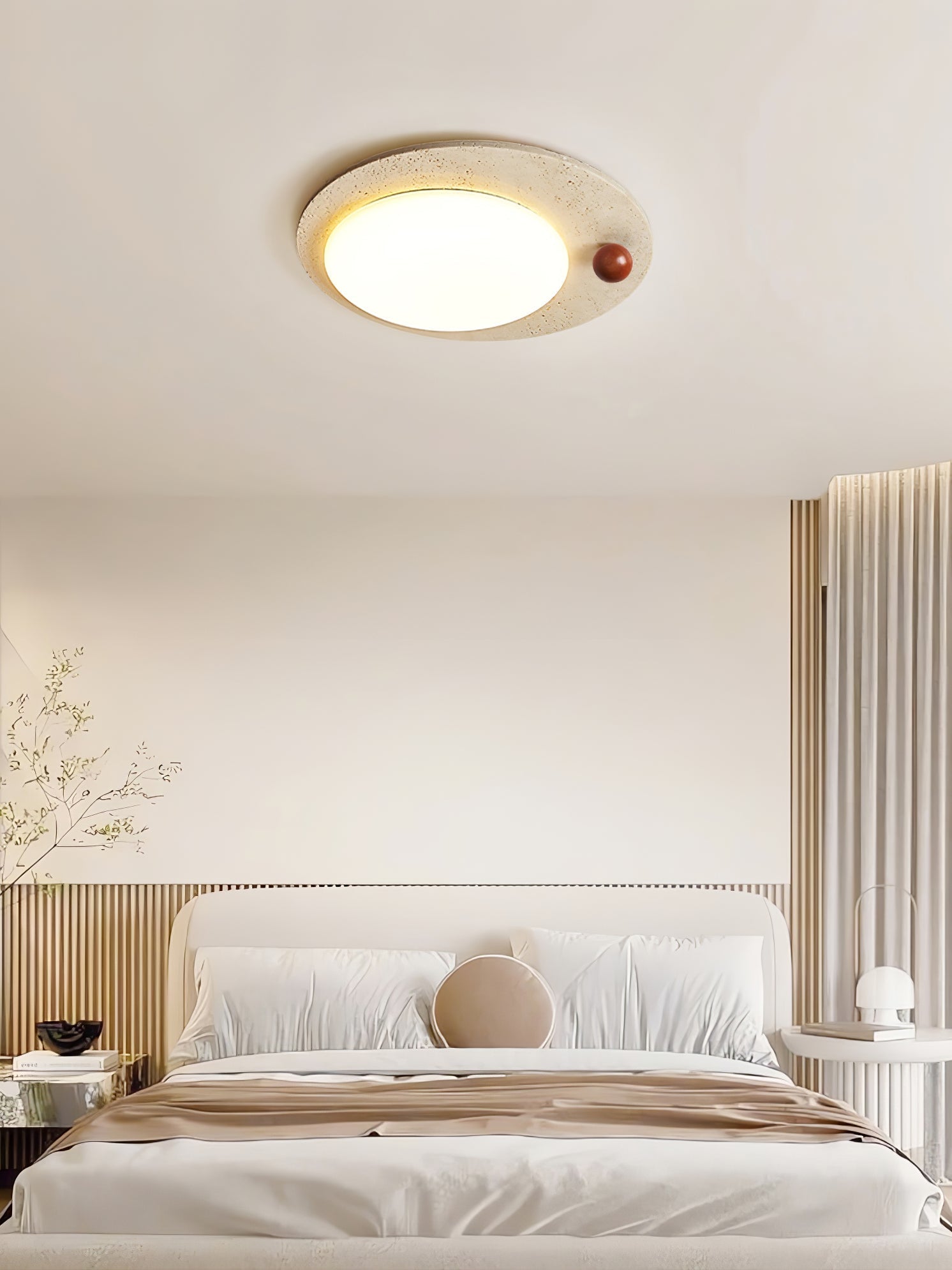 Circular Travertine  Ceiling Light