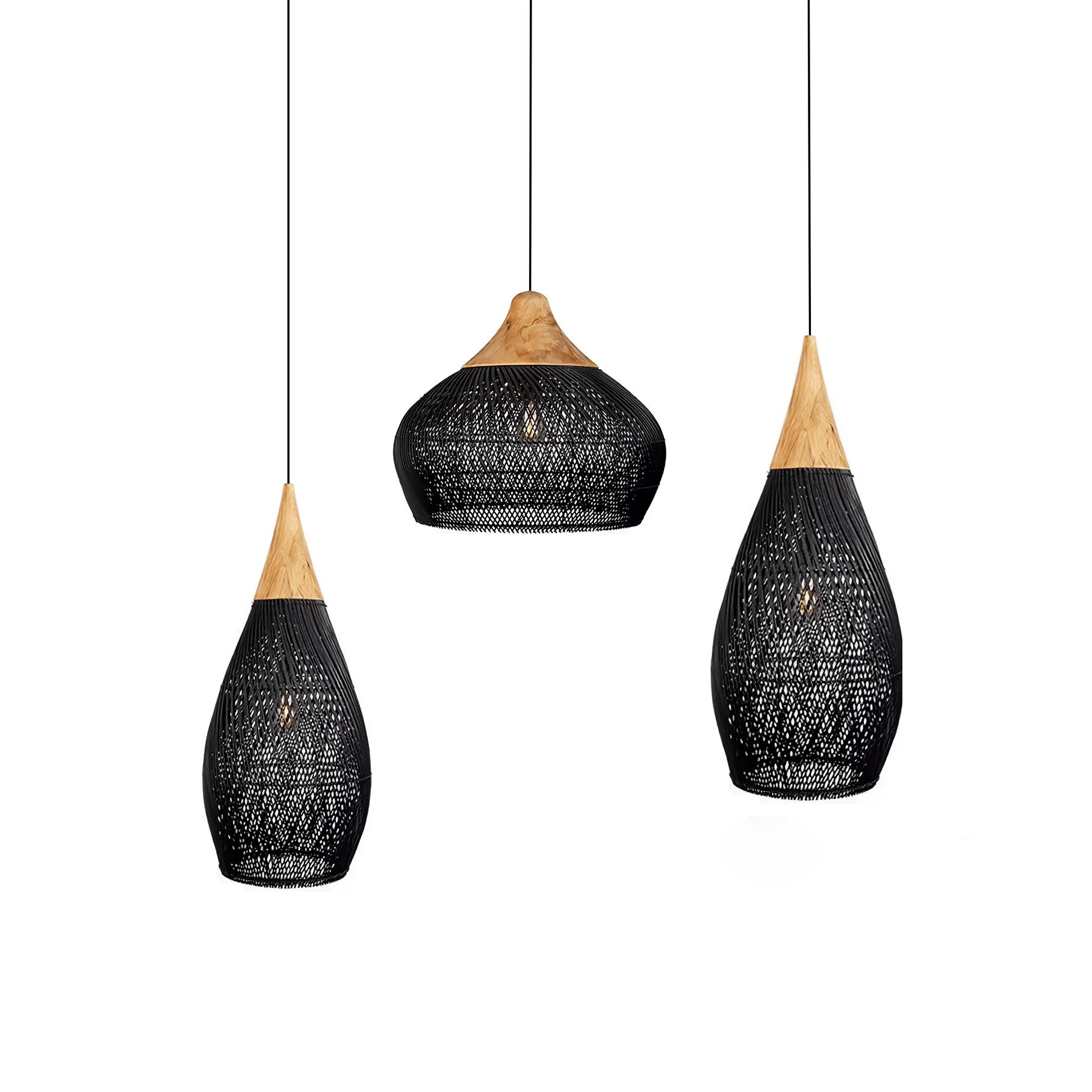Solavn Light Pendant in Wood of Rattan - Kingsley Beaumont