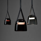Valentina Modern Nordic Leather/Glass Pendant Light, Grey/White