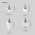Valentina Minimalist Blown Frosted Clear Glass Pendant Light
