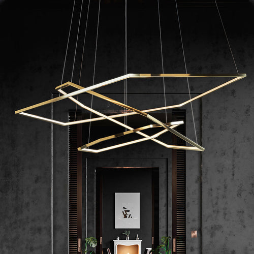 Arisha Minimalist Geomatic Metal Pendant Light, Gold, DIY
