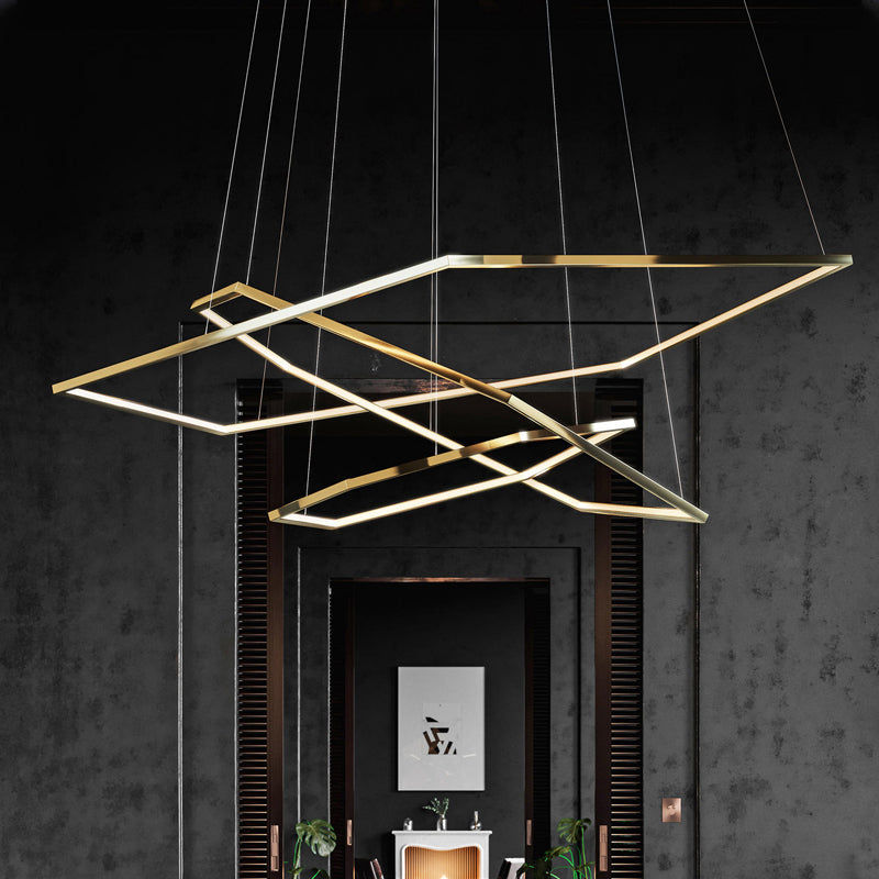 Arisha Minimalist Geomatic Metal Pendant Light, Gold, DIY