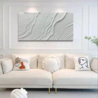 Plaster White Wave Texture Panoramic Painting