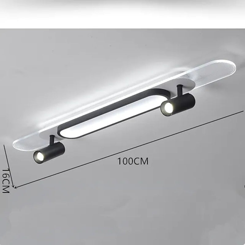 Aim Modern Rectangular LED Metal/ Ceiling Light, Black/White