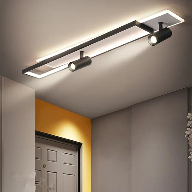 Aim Modern Geometric Ceiling Light with Spotlight, Black&White