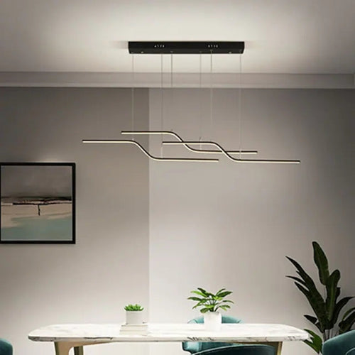 Arisha Minimalist Geometric Metal 3 Light Pendant Light, Dining Room