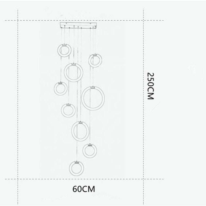 Arisha Minimalist Staircase Ring Metal Pendant Light
