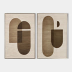 Earthy Organic Shapes Diptych Set
