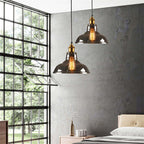 June Industrial Glass Pendant Light Clear/Amber/Smoke Grey