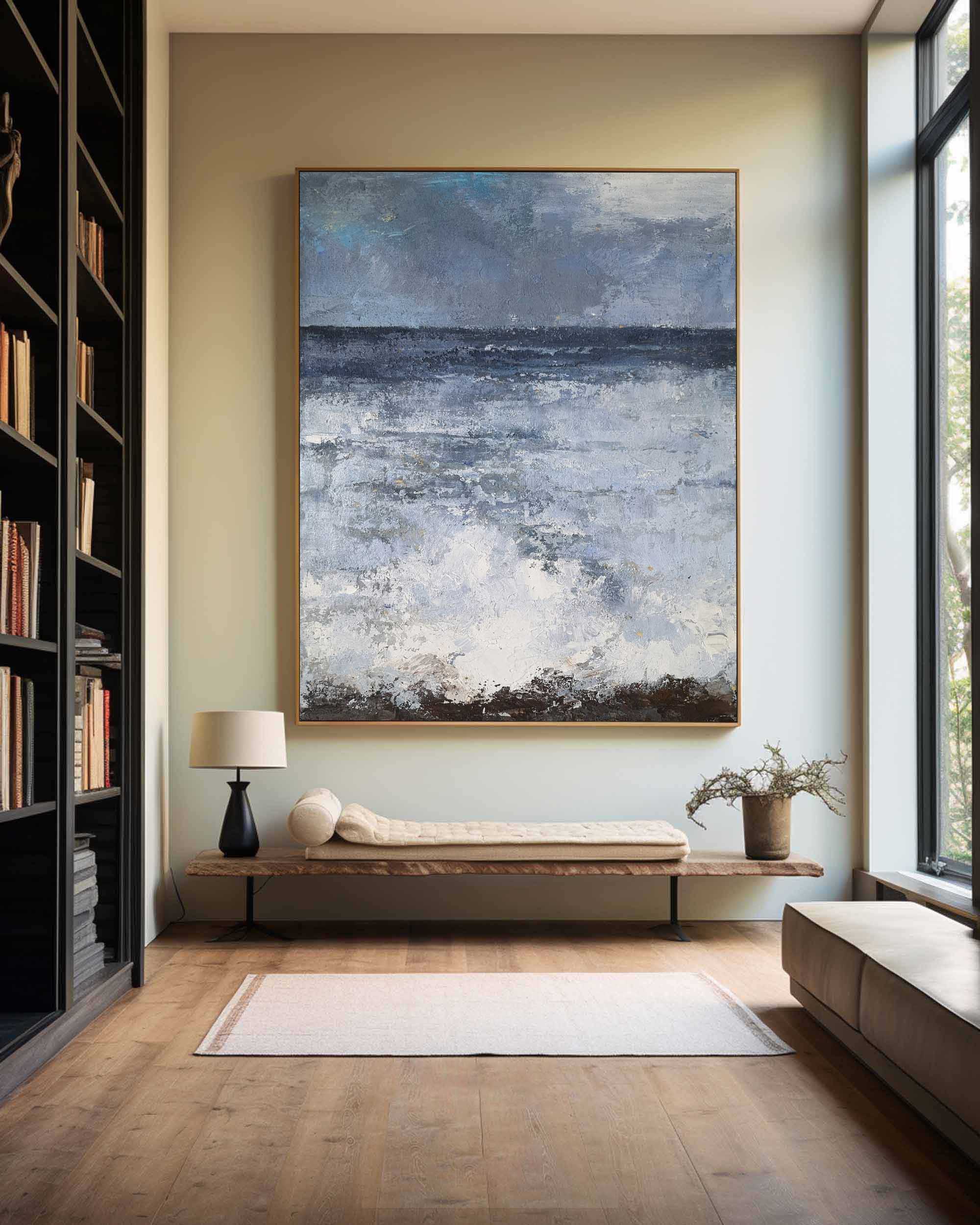 Monochrome Seascape Oil Painting