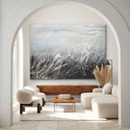 Abstract Textured Monochrome Strokes Oil Painting