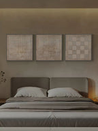 Wabi-Sabi Textured Triptych Wall Art Neutral