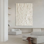 Minimalist 3D Textured White Wall Art