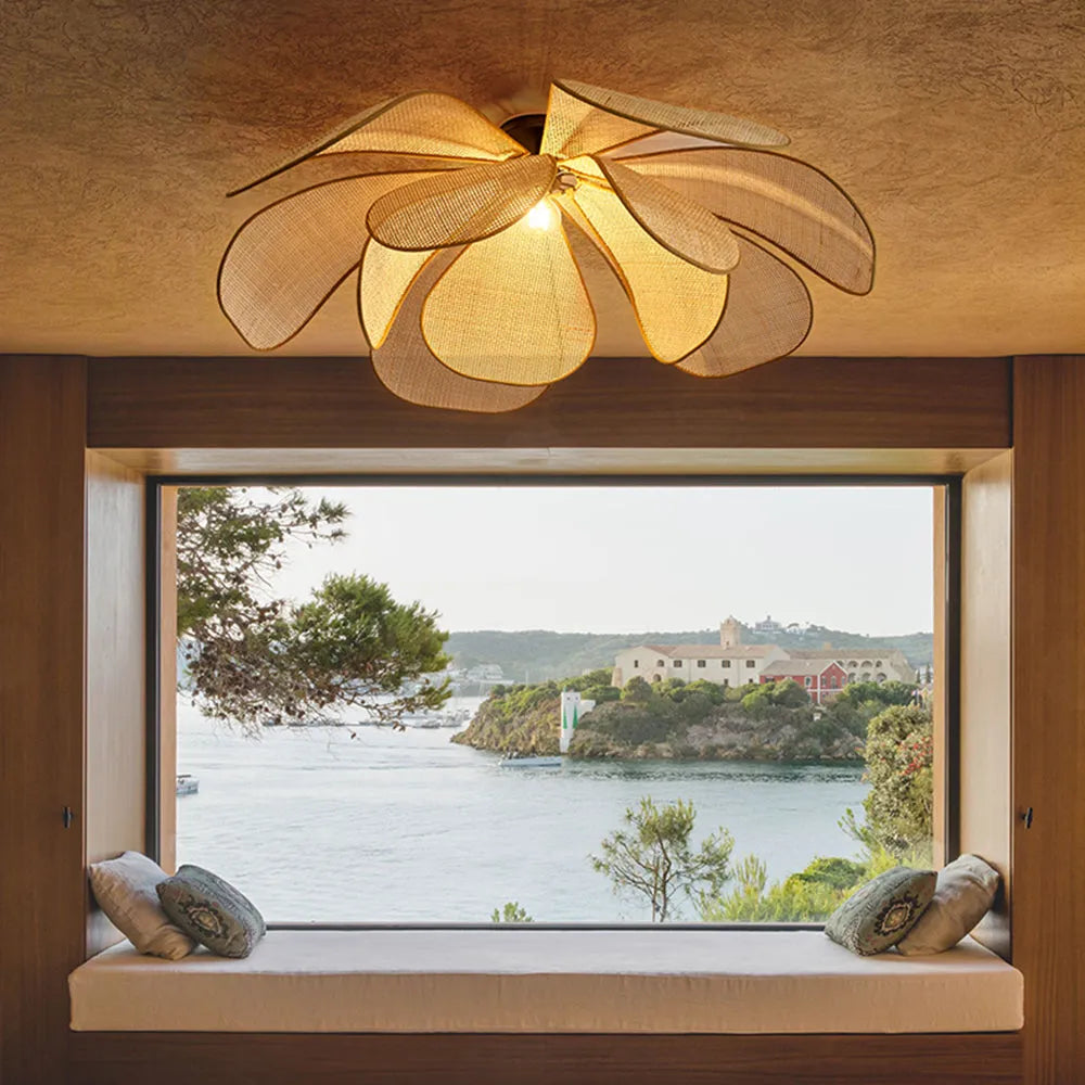Aiko Handmade Pendant Light, Rattan/Willow Weave