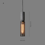 Xenith Industrial Cylindrical Pendant Light, Cement/Metal