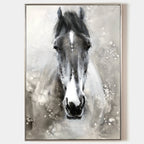 Monochrome Horse Portrait Painting