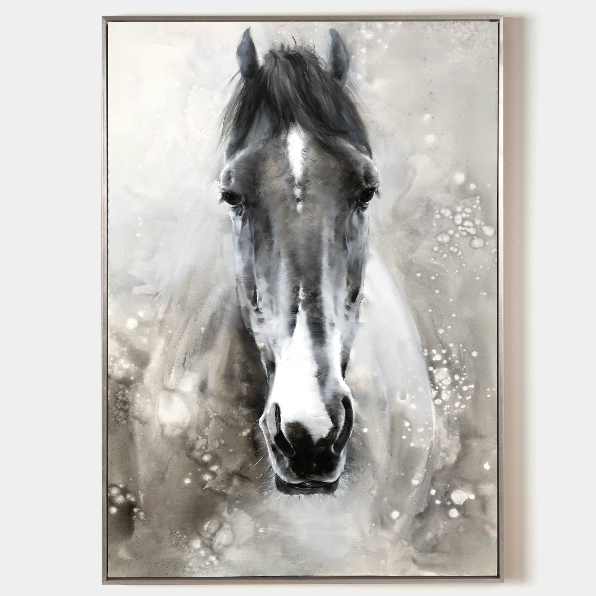 Monochrome Horse Portrait Painting