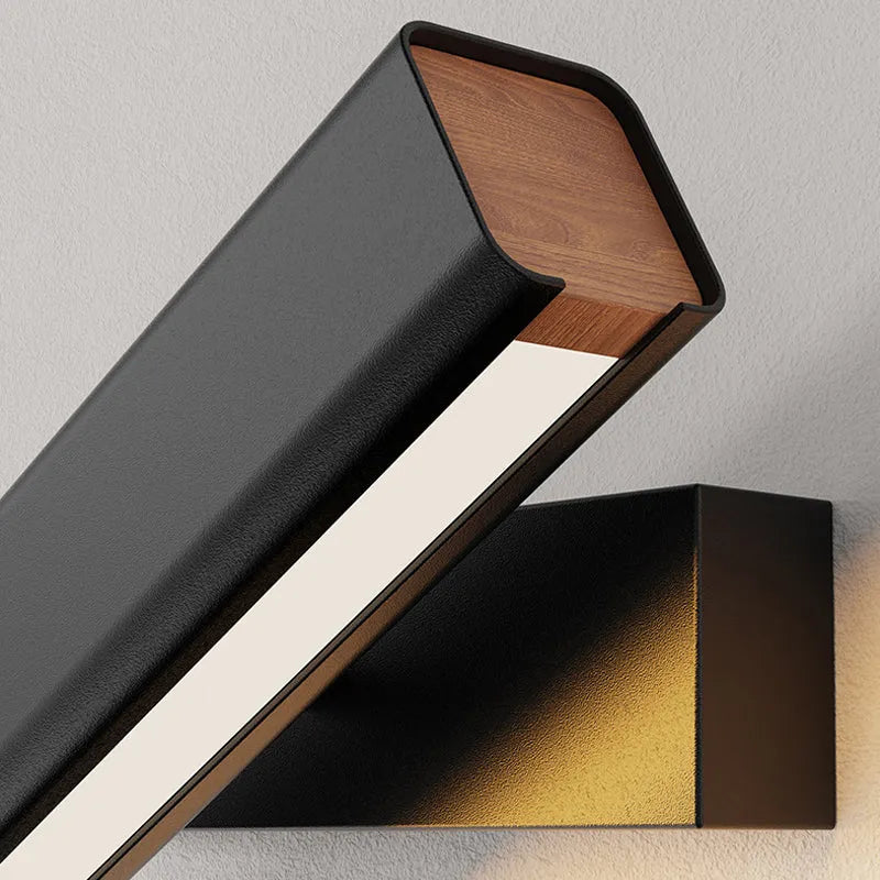 Orin Modern Rectangles Metal Rotatable Wall Lamp, Black/White