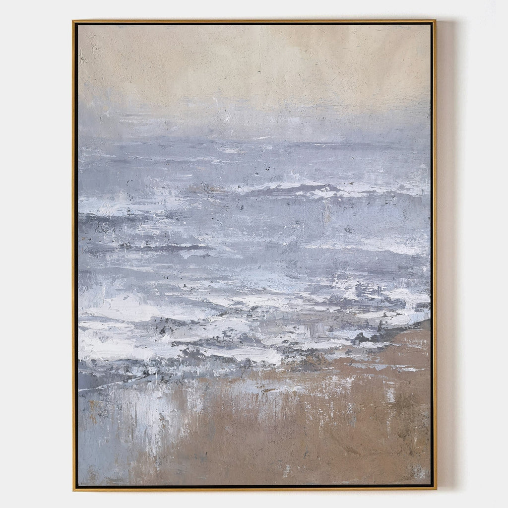 Neutral Tone Beach Landscape Oil Painting