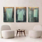 Gold Abstract Triptych Oil Painting Set